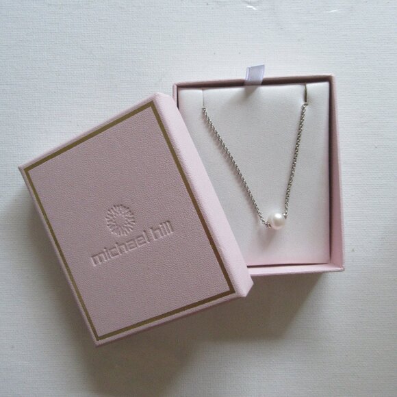 8mm Floating Pearl, Necklace, 19.5", 925 Silver Cable Chain, - Picture 8 of 9